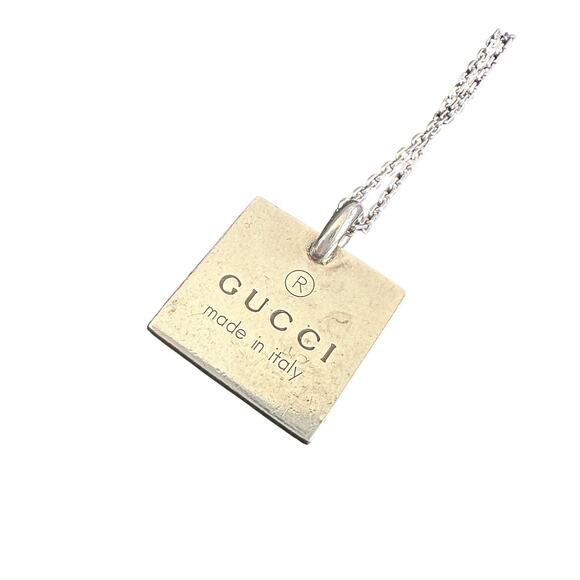 Gucci Logo Square Pendant on 19" Chain - Picture 5 of 13